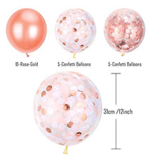Load image into Gallery viewer, Pllieay 21 Pieces Rose Gold Confetti Balloons Set Including Rose Gold, Pink, White Confetti Balloons, Rose Gold Latex Balloons and 1 Roll Balloon Ribbon for Birthday, Wedding Party Decorations