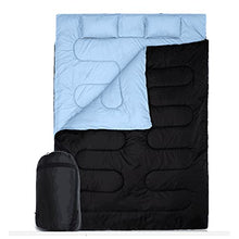 Load image into Gallery viewer, Aeike Warm Double Sleeping Bag 86"x60" Double Thermal Thick Sleeping Bag 2 Person with 2 Pillows for Outdoor Camping Hiking Thick Sleeping Bag for Winter and Spring