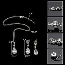 Load image into Gallery viewer, Clearine Women's 925 Sterling Silver Wedding Bridal Cubic Zirconia Infinity Teardrop Pendant Necklace Dangle Earrings Set Clear