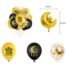 Load image into Gallery viewer, delaimaxiya Eid Mubarak Decoration - Ramadan Party Decorations Supplies - Eid Mubarak Banner Hanging Swirl Latex Balloon