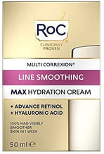 Load image into Gallery viewer, RoC - Retinol Correxion Line Smoothing Max Daily Hydration - Intensive Anti-Wrinkle and Anti-Aging Face Moisturiser - with Hyaluronic Acid - 50 ml