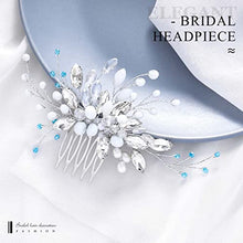Load image into Gallery viewer, Vakkery Bride Wedding Hair Comb Slides Silver Crystal Hair Piece Rhinestone Bridal Hair Accessories for Women and Girls