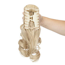 Load image into Gallery viewer, Long Short Claw Ponytail Hair Extension One Piece Cute Clip in on Ponytail Jaw/Claw Synthetic Straight Curly Hairpieces 12" Curly Ash Blonde mix Bleach Blonde