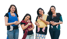 Load image into Gallery viewer, Baby Wrap Sling Organic Stretchy Premium Carrier | UK/EU Safety Tested | Made in UK by Joy and Joe | Suitable from Birth to 16Kg | with Hat, Bag and Full Colour Instruction (Black)