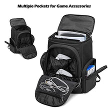 Load image into Gallery viewer, Trunab Console Carry Bag Backpack Compatible with PS5/PS4/PS4 Pro/PS4 Slim/Xbox One/Xbox One X/Xbox One S, Travel Case with Multiple Pockets for 15.6” Laptop, Game Accessories, Black, Patented Design