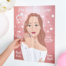 Load image into Gallery viewer, Pin The Ring On The Bride - Perfect Hen Party Night Game - Includes 40 Stickers
