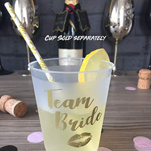 Load image into Gallery viewer, Hen Party Paper Drinking Straws - Pack of 20 White & Gold Team Bride - Eco Friendly