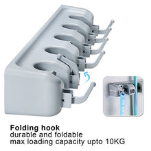 Load image into Gallery viewer, KINGTOP Broom Mop Holder, Wall Mounted Organizer with 5 Position 6 Hooks, Utility Room Storage Solutions for Kitchen, Bathroom, Garage and Garden