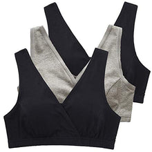 Load image into Gallery viewer, KUCI Nursing Tank Sleep Bra, Women's Nursing Bra Sleep Tank for Nursing and Maternity (L, Black+Black+Grey)