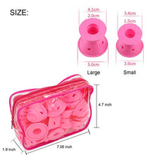 Load image into Gallery viewer, Beayuer 40 Pcs Pink Magic Hair Rollers Curling Hair Styling Tool Include 20pcs Large and 20pcs Small Silicone Curlers Hair Professional Accessories No Heat No Damage to Hair (Pink)