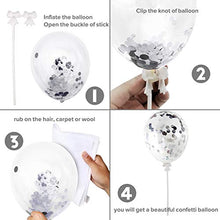 Load image into Gallery viewer, iZoeL Sliver Cake Decoration Confetti Balloon Cake Topper Sliver Happy Birthday Cake Topper Stars Heart Cupcake Topper for Women Man Boys Girls (silver)
