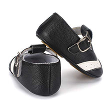 Load image into Gallery viewer, LACOFIA Baby Boy's Anti-Slip Soft PU Leather Sneakers Infant First Walking Slipper Shoes Black 3-6 Months