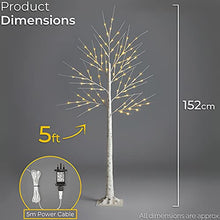 Load image into Gallery viewer, CHRISTOW White Birch Christmas Tree Pre Lit LED Twig Decoration Indoor Outdoor (5ft)