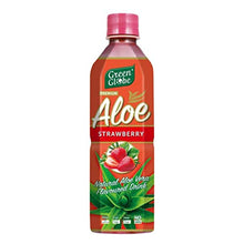 Load image into Gallery viewer, (Pack of 12) Green Globe Aloe Vera Juice Drink 500 ml, Original Aloe Vera Juice for Hair and Skin 500 ml (Strawberry Aloe Vera Drink)