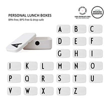 Load image into Gallery viewer, Design Letters Personal Lunch Box White (B) | Personalised Food Storage Container for Men, Women, Girls and Boys | White Lunch/ Food Box for Travel | Use as Sandwich Box | Dishwasher & Microwave Safe
