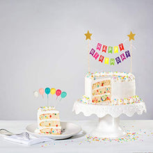 Load image into Gallery viewer, Gaosaili Rainbow Cake Decorations Happy Birthday Cake Topper Bunting with 6pcs Mini Balloon Sticks and Rainbow Cake Topper Cupcake for Boys and Girl Birthday Party Supplies