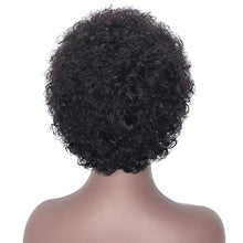 Load image into Gallery viewer, YEESHEDO Short Curly Human Hair Wigs for Women Afro Curly Wig Natural Black Brazilian Real Hair Wigs 150% Density (Black / 1B#)