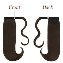 Load image into Gallery viewer, FESHFEN Ponytail Extension 18" Wrap Around Hair Ponytails Long Straight Ponytail Hair Extensions Synthetic Clip in Pony Tail Extensions Medium Brown Hairpiece for Women Girl