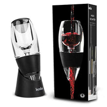 Load image into Gallery viewer, Hotder Wine Aerator, Acrylic Red Wine Decanter Pourer with Base Gift Set for Christmas New Year Party Wine Lover Gift-Black