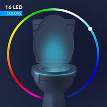 Load image into Gallery viewer, LumiLux Toilet Light with Motion Detection Sensor - 16-Color LED Bathroom Toilet Bowl Light (White)