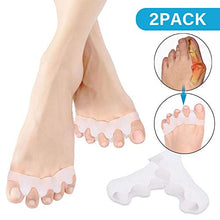 Load image into Gallery viewer, Toe Separators for Overlapping Toes, Gel Silicone Toe Straightener Corrector, Toe Spreader Spacers for Hallux Valgus Tailors Claw and Crooked Toes
