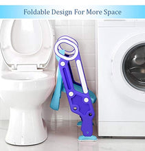 Load image into Gallery viewer, Potty Training Toilet Seat with Step Stool Ladder for Kids Children Baby Toddler Toilet Training Seat Chair with Soft Cushion Sturdy and Non-Slip Wide Steps for Girls and Boys (Blue Purple)