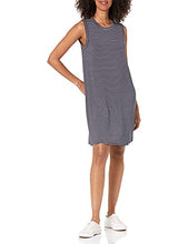 Load image into Gallery viewer, Daily Ritual Women's Jersey Relaxed-Fit Muscle-Sleeve Swing Dress, Navy/White, Stripes, L