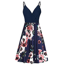 Load image into Gallery viewer, AMhomely Women Dresses Sale Clearance Ladies V-Neck Floral Print Strap Summer Casual Swing Dress with Ruffle Dress Bodycon Dress Office Wear for Casual Club Cocktail Evening Gowns Work UK Size 8-26