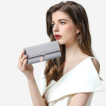 Load image into Gallery viewer, Roulens Ladies Purse, RFID Blocking PU Leather Wallet for Women Leaf Pendant Zipper Coin Long Purse with Multiple Card Slots and Roomy Compartment