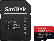 Load image into Gallery viewer, SanDisk Extreme Pro 128GB microSDXC Memory Card + SD Adapter with A2 App Performance + Rescue Pro Deluxe 170MB/s Class 10, UHS-I, U3, V30