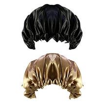 Load image into Gallery viewer, Sleep Caps, Satin Night Sleep Cap Adjustable Soft Sleeping Head Cover Bonnet Hair Loss Cap Salon Bonnet for Women and Girls (2 Pack)