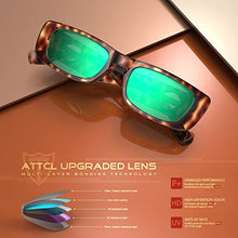 Load image into Gallery viewer, ATTCL Women's Polarized Sunglasses For Women Rectangle Frame Trendy Chunky Sun Glasses with UV Protection 5088 C6 Baowen+green