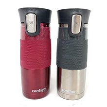 Load image into Gallery viewer, Contigo 2 Pack Autoseal Spill Proof Travel Mug Flask Grey/Red