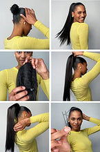 Load image into Gallery viewer, PRTTYSHOP 22" Hairpiece Ponytail Extension Drawstring Voluminous Straigth Blond Mix PH520