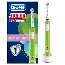 Load image into Gallery viewer, Oral-B Kids Electric Toothbrush, 1 Toothbrush Head, with Kid-Friendly Sensitive Mode, For Junior Kids Ages 6+, 2 Pin UK Plug, Green
