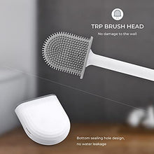 Load image into Gallery viewer, Silicone Toilet Brush Bathroom Bowl Toilet brushes and holders Set Buddy Bristle with No-Slip Long Handle Quick Drying Holder Toilet Brush Kit with Base for Anti-drip Clean Toilet Corner Easily