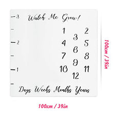 Load image into Gallery viewer, XMyth Baby Monthly Milestone Blanket, Newborn Photo Background Props, Super Soft Baby Swaddling Blanket for Photography-White