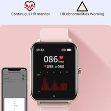 Load image into Gallery viewer, Smart Watch for Women men, Fitness Tracker with Bluetooth Answer and Make Calls, 1.69'' HD Full Touch Screen Fitness Watch, Heart Rate Blood Pressure Sleep Tracker (Black)