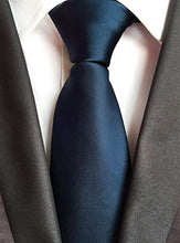 Load image into Gallery viewer, Men's Tie Solid Color Neckties For Men Business Wedding Formal Ties (Navy)