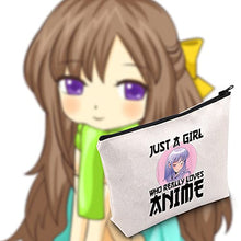 Load image into Gallery viewer, LEVLO Anime Fans Make up Bag Anime Lover Gift Just A Girl Who Really Loves Anime Cosmetic Make up Bag For Women Girls, Loves Anime,