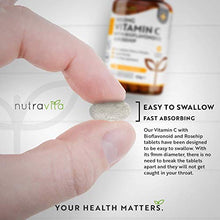 Load image into Gallery viewer, Vitamin C 1000mg – 180 Premium Vegan & Vegetarian Tablets – 6 Month Supply – High Strength Ascorbic Acid – with Added Bioflavonoids & Rosehip – for Normal Immune System – Made in The UK by Nutravita
