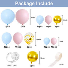 Load image into Gallery viewer, Balloon Arch Garland Kit 90pcs Blue and Pink Balloons Gold Confetti Balloons Macaron Latex Balloon for Birthday Party Decoration Baby Shower Supplies Wedding Ceremony Balloon Arch