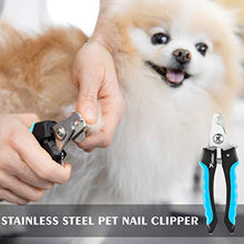 Load image into Gallery viewer, Candure Dog Nail Clippers for Large, Medium and Small Breed Professional Pet Nail Clipper Suitable for Cats, Rabbits and Guinea Pigs With Safety Lock and Protective Guard to Avoid Over Cutting (6")