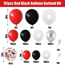 Load image into Gallery viewer, Balloon Arch Kit Red and Black, Black White Metallic Silver Balloon Garland Kit Latex Balloons Party Balloons for Birthday Party Supplies Wedding New Year Party Decorations