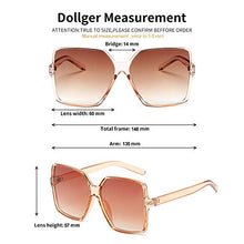 Load image into Gallery viewer, Dollger Oversized Square Sunglasses for round faces for Women Big Large Wide Fashion Shades for Men 100% UV Protection Unisex Brown