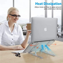 Load image into Gallery viewer, Adjustable Laptop Stand, Portable Aluminium Laptop Riser Laptop Holder for Desk, Foldable Ventilated Cooling Computer Support Stand for Apple MacBook Pro/Air, HP, Sony, Dell, More 10-15.6”
