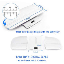 Load image into Gallery viewer, Baby Scale,Baby Weighing Scale,Baby Scale Digital,Pet Scale,Infant Scale with Hold Function,Blue Backlight, Weight(Max: 220 Pound) and Height Track (Max: 24inch)