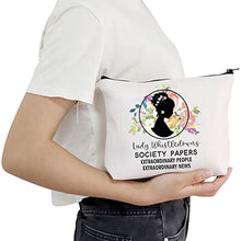Load image into Gallery viewer, POFULL Lady Whistledown Merchandise Toiletry Bags Lady Whistledown's Society Papers Makeup Bag For Women, Lady Whistledown's Society Papers bag,
