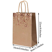 Load image into Gallery viewer, Cooraby 30 Pieces Paper Bags Hen Party Bag Birthday Kraft Bag Bronzing Rose Gold Party Favor Bags with Handle for Birthday, Tea Party, Gift, Wedding and Party Celebrations (Style A)