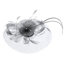 Load image into Gallery viewer, Feather Net Hat Women Wedding Hair Clip Ladies Flower Wedding Fascinator Bride Headwear Corsage Hair Band Brooch Girl Vintage Handmade Hairpin with Beads for Ball Banquet Cocktail Party Festival Cap